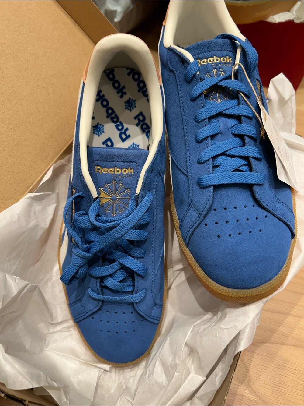 Reebok Club C Ground Men’s Sneakers — Blue with White & Gum
